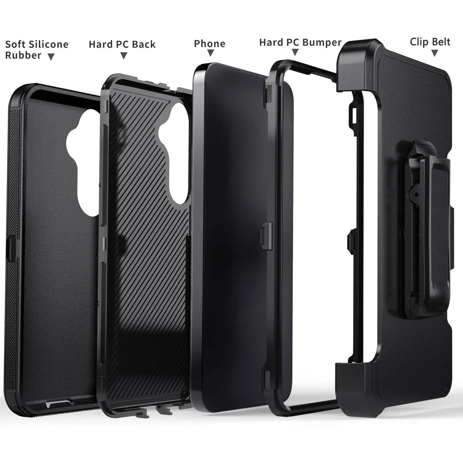 For Samsung Galaxy S24 S24 Plus S24 Ultra S24 FE 5G Shockproof Phone Case Slim Rugged Heavy Duty Protective Cover With Belt Clip