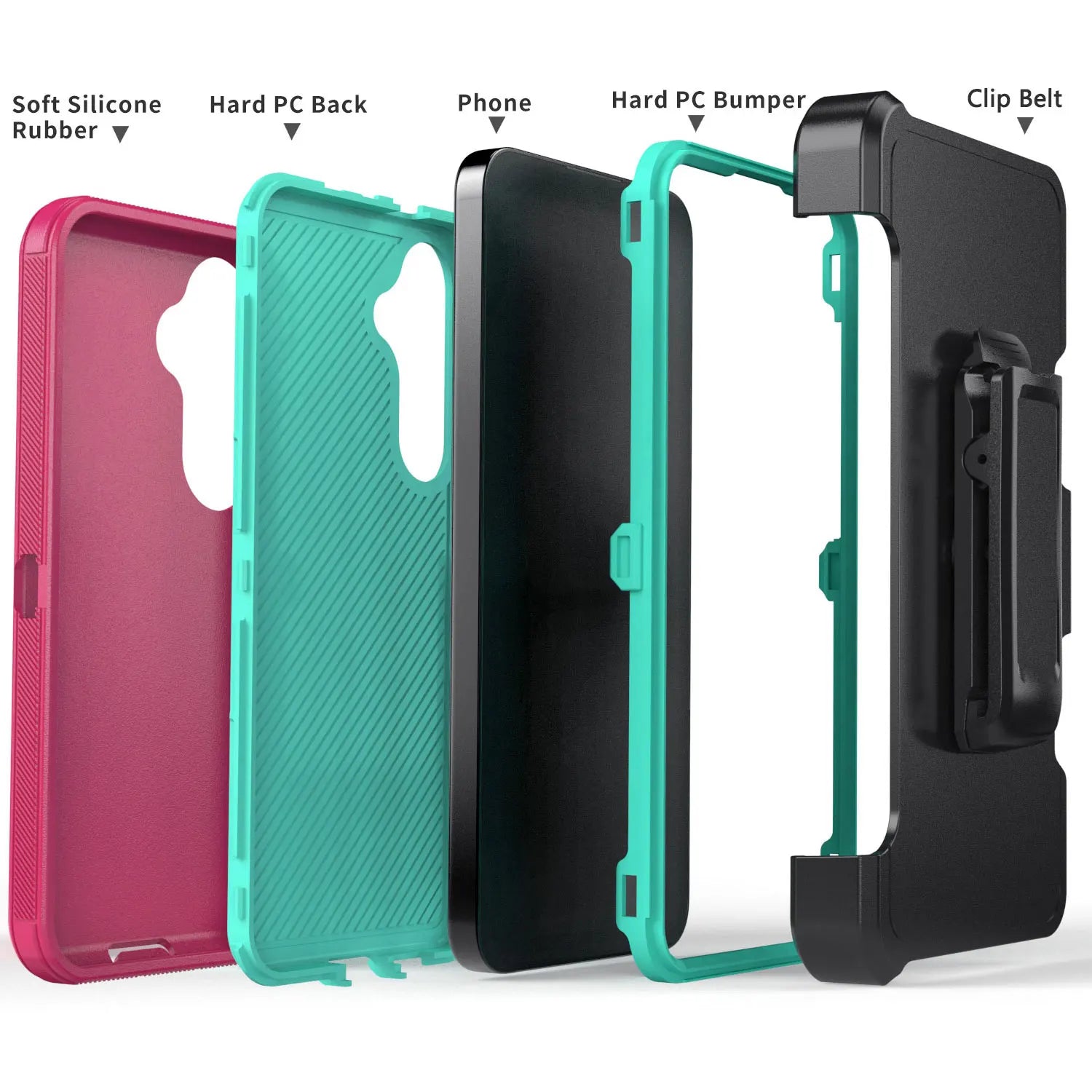 For Samsung Galaxy S24 S24 Plus S24 Ultra S24 FE 5G Shockproof Phone Case Slim Rugged Heavy Duty Protective Cover With Belt Clip