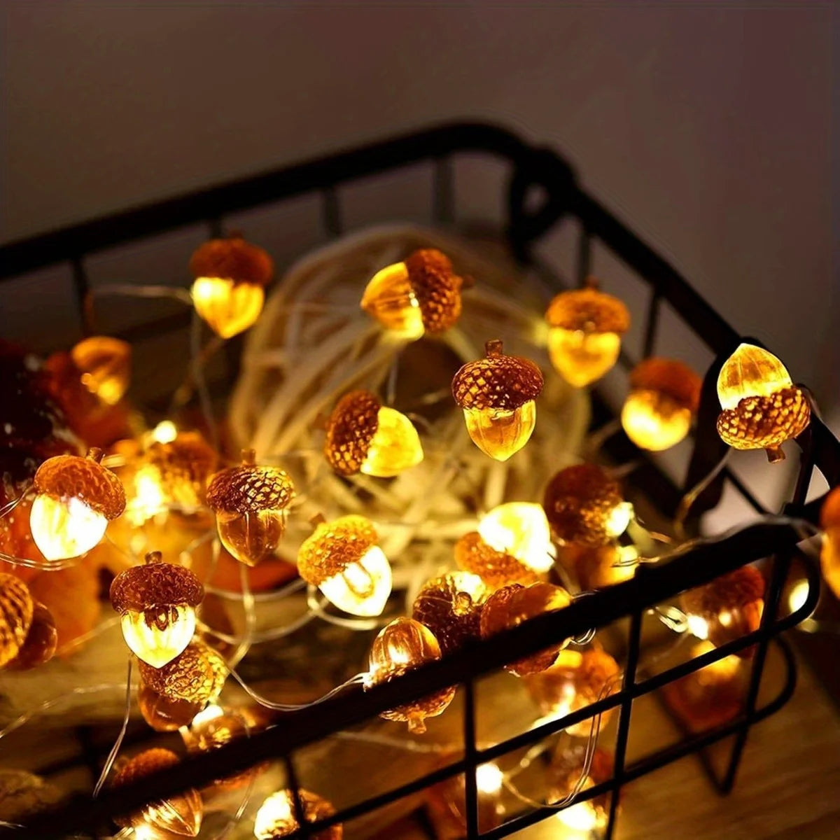 Acorn String Lights Thanksgiving Decorations Fairy Lights 30 LEDs 9.8ft Battery Powered for Bedroom Farmhouse Home Holiday Decor
