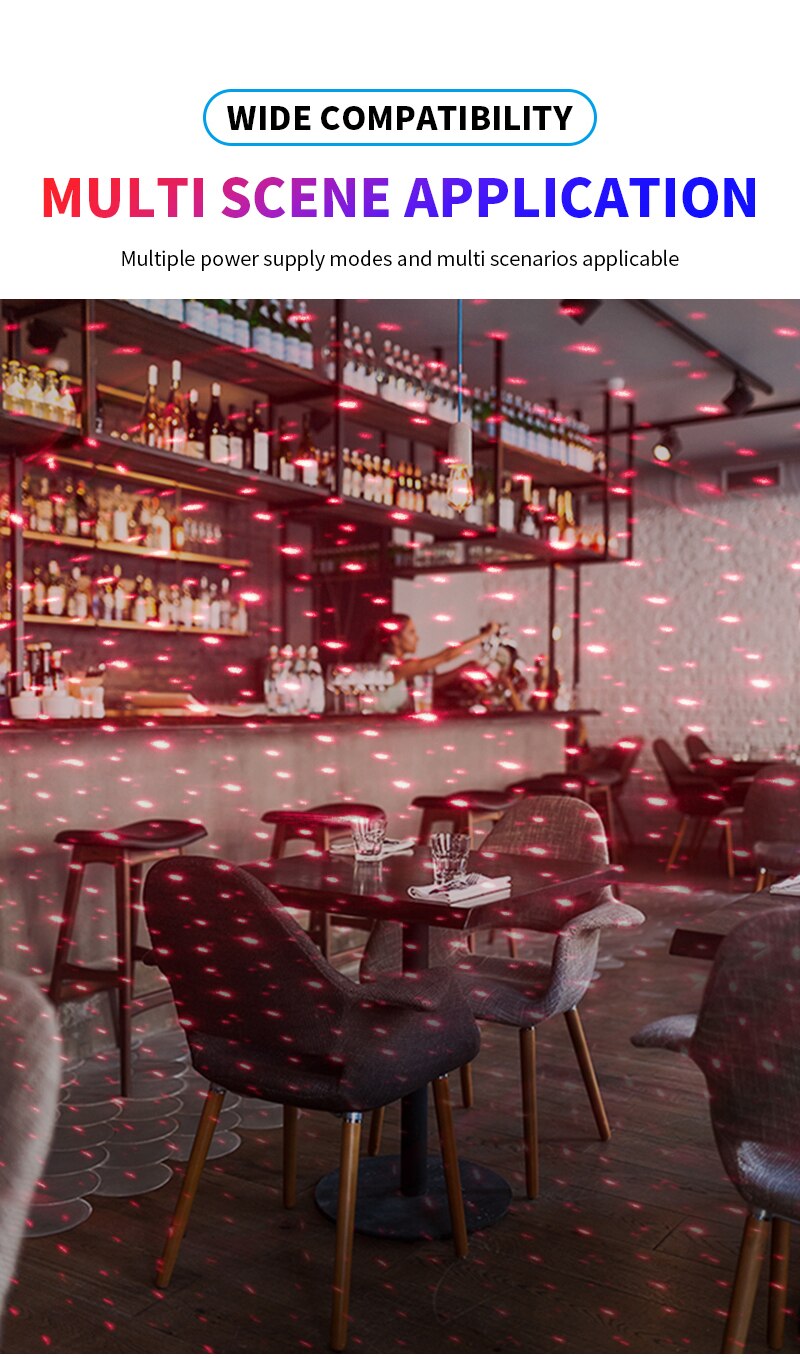 LED Starry Sky Lamp Car Laser Star Roof Light 5V USB Powered Galaxy Star Atmosphere Light Projector Lamp For Room Ceiling Decor