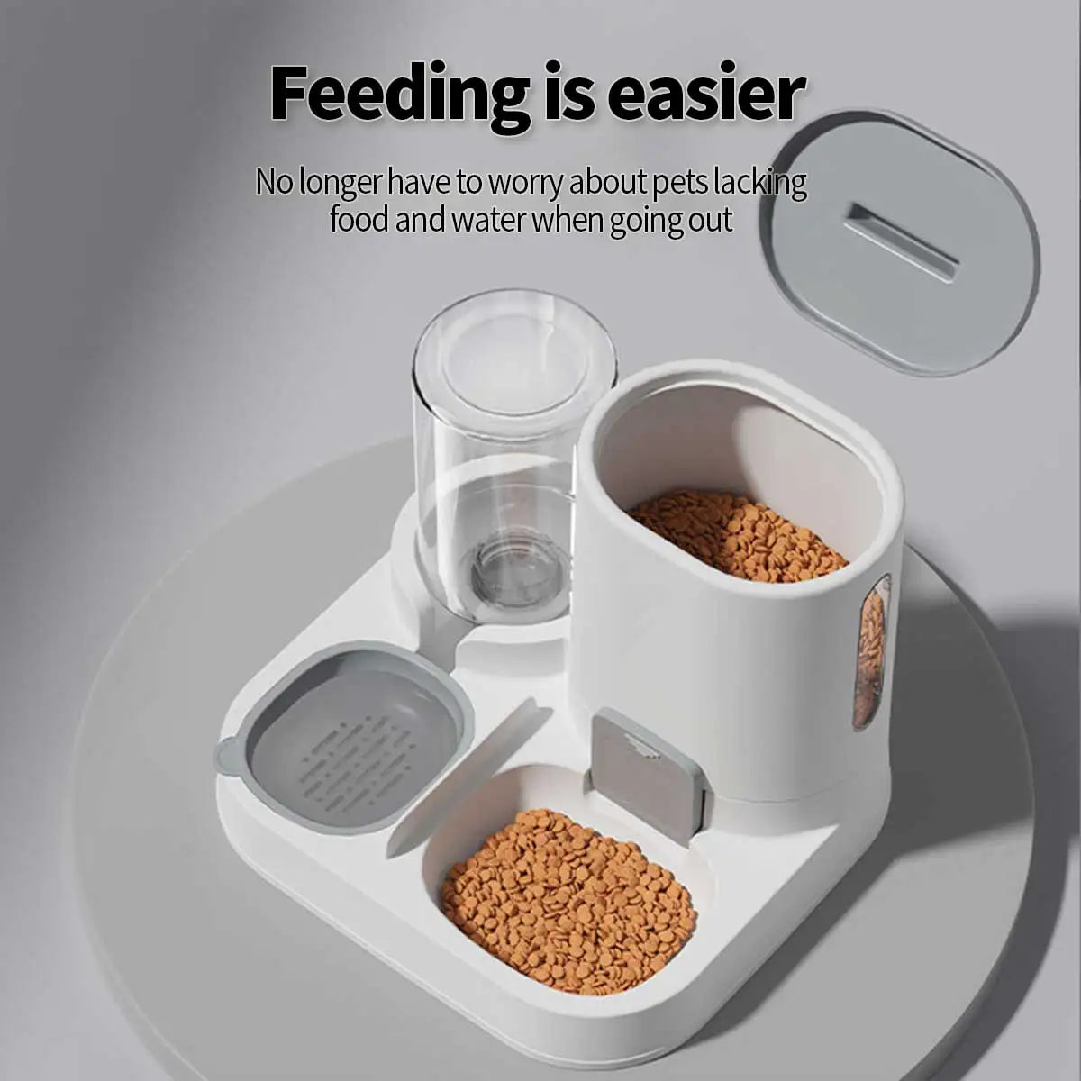 Feeder - Dual-purpose Drinking and Feeding Unit - Convenient, Simple, Large Capacity -Suitable for Small and Medium Dogs and cat