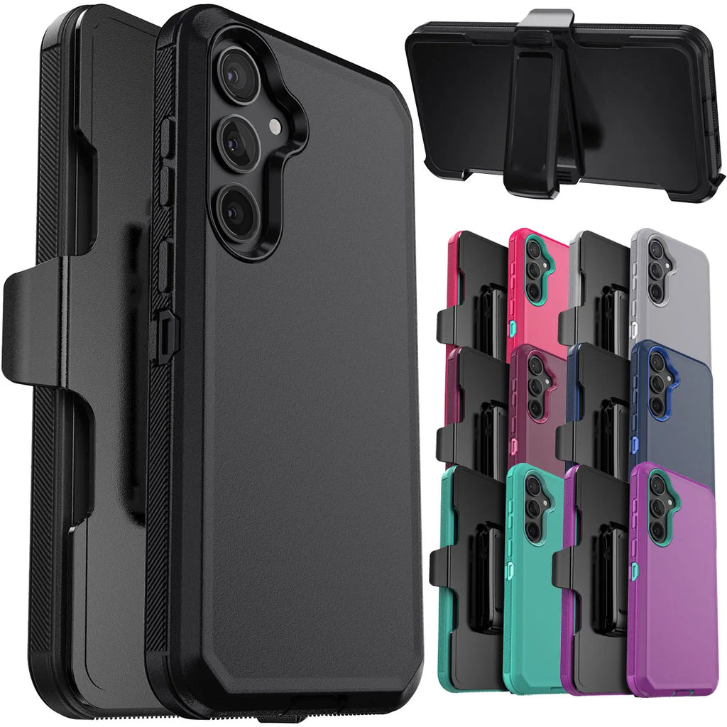 For Samsung Galaxy S24 S24 Plus S24 Ultra S24 FE 5G Shockproof Phone Case Slim Rugged Heavy Duty Protective Cover With Belt Clip