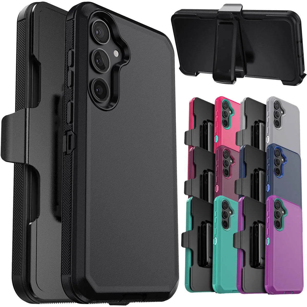 For Samsung Galaxy S24 S24 Plus S24 Ultra S24 FE 5G Shockproof Phone Case Slim Rugged Heavy Duty Protective Cover With Belt Clip
